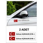 Sticker Usta Kişiye Özel Kan Grubu Oto Sticker Motosiklet Yapıştırma 2 Adet Q43 - 40x5 Cm - Renkli