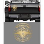 Sticker Usta Kişiye Özel Pusula Dağ Orman Sticker - Araba Oto Motosiklet Karavan Cam Sticker - 00081 - Altın - 30x28 Cm