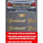 Sticker Usta Kişiye Özel Yazı - 2 Adet Isim Soyisim - Araba - Oto - Araç -Motosiklet - 00097 Altın 25 Cm