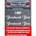 Sticker Usta Kişiye Özel Yazı - 2 Adet Isim Soyisim - Araba - Oto - Araç -Motosiklet - 00097 Beyaz 30 Cm