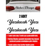 Sticker Usta Kişiye Özel Yazı - 2 Adet Isim Soyisim - Araba - Oto - Araç -Motosiklet - 00097 Siyah 12 Cm