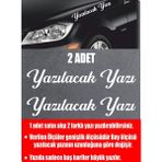 Sticker Usta Kişiye Özel Yazı 2 Adet Isim Soyisim Araba Oto Motosiklet Sticker 00097 - 99 Cm - Beyaz