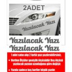 Sticker Usta Kişiye Özel Yazı 2 Adet Isim Soyisim Sticker 00096 - Gri - 100 Cm