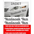 Sticker Usta Kişiye Özel Yazı 2 Adet Isim Soyisim Sticker 00096 - Gri - 12 Cm