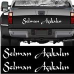 Sticker Usta Kişiye Özel Yazı 2 Adet Isim Soyisim Sticker 02105 - 15 Cm - Beyaz