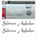 Sticker Usta Kişiye Özel Yazı 2 Adet Isim Soyisim Sticker 02105 - 15 Cm - Gri