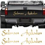 Sticker Usta Kişiye Özel Yazı 2 Adet Isim Soyisim Sticker 02105 - 50 Cm - Altın