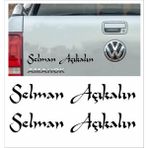 Sticker Usta Kişiye Özel Yazı 2 Adet Isim Soyisim Sticker 02105 - 80 Cm - Siyah