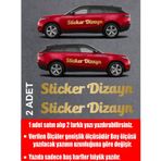 Sticker Usta Kişiye Özel Yazı - 2 Adet Isim Soyisim Yazı - Araba - Oto - Araç -Motosiklet - 00096 Altın 50 Cm