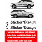 Sticker Usta Kişiye Özel Yazı - 2 Adet Isim Soyisim Yazı - Araba - Oto - Araç -Motosiklet - 00096 Gri 60 Cm