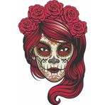 Sticker Usta Kızıl Saçlı Dövmeli Kız Sticker Araba Oto Motosiklet Karavan Etiket 00003 Renkli 80x53 Cm