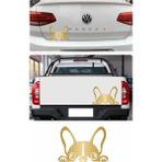 Sticker Usta Köpek Bağajdan Bakan Köpek Araba Oto Motosiklet Karavan Sticker 00429 - 25x18 Cm - Altın