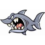 Sticker Usta Köpek Balığı Shark Araba Oto Motosiklet Karavan Sticker 00447 - 80x47 Cm - Renkli