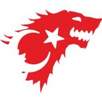 Sticker Usta Kurt Şeklinde Türk Bayrağı Türk Bayrağı Sticker Kırmızı 15 x 12,5 cm