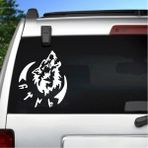 Sticker Usta Kurt ve Göktürkçe Türk Yazısı Gökbörü Sticker - Araba Oto Motosiklet Karavan Pickup Sticker 00758 - Beyaz - 25x21 Cm