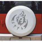 Sticker Usta Kurt ve Göktürkçe Türk Yazısı Gökbörü Sticker - Araba Oto Motosiklet Karavan Pickup Sticker 00758 - Gri - 10x8 Cm