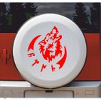 Sticker Usta Kurt ve Göktürkçe Türk Yazısı Gökbörü Sticker - Araba Oto Motosiklet Karavan Pickup Sticker 00758 - Kırmızı - 15x13 Cm
