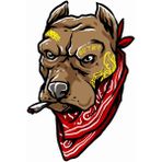 Sticker Usta Mafya Bandanalı Köpek Araba Oto Motosiklet Karavan Sticker 00450 - 40x27 Cm - Renkli