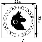 Sticker Usta Marshan 0012 Göktürk Kurt Kendinden Yapışkanlı Oto Sticker Siyah 32
