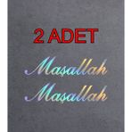 Sticker Usta Maşallah Hologram Janjanlı 2 Adet Maşallah Yazı Sticker Araba Oto Motosiklet Karavan Etiket 00054 - 25X6 Cm