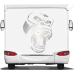 Sticker Usta Maymun Goril King Kong Araba Oto Motosiklet Karavan Sticker 01681 - 120x90 Cm - Krom