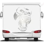 Sticker Usta Maymun Goril King Kong Araba Oto Motosiklet Karavan Sticker 01681 - 40x30 Cm - Krom