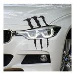 Sticker Usta Monster Pençe Far Araba Oto Sticker Etiket 02153 - 15x12 Cm - Siyah