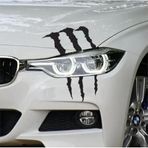 Sticker Usta Monster Pençe Far Araba Oto Sticker Etiket 02153 - 20x17 Cm - Siyah