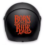 Sticker Usta Motosiklet Kask Born To Ride Motosiklet Araba Oto Sticker 00066 - Kırmızı - 40x34 Cm