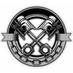 Sticker Usta Motosiklet Motor Piston Etiket Sticker 00384 Renkli 15x13 Cm