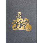 Sticker Usta Motosiklet Silüet Sticker Araba Altın 30x29 Cm