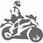 Sticker Usta Motosiklet Silüet Sticker Araba Gri 40x39 Cm