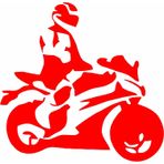 Sticker Usta Motosiklet Silüet Sticker Araba Kırmızı 50x48 Cm