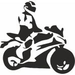 Sticker Usta Motosiklet Silüet Sticker Araba Siyah 40x39 Cm