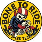 Sticker Usta Motosikletli Kurukafa Bone To Ride Araba Oto Motosiklet Sticker Etiket 00028 - 50x50 Cm - Renkli