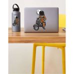 Sticker Usta Motosikletli Uzay Astronot Araba Motosiklet Oto Sticker 00056 - 20x13 Cm - Renkli