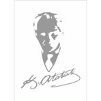 Sticker Usta Mustafa Kemal - Atatürk Imza Sticker Araba 00565 Gri 12x9 Cm 120 x 90 cm stickerusta9bdb73a0-e9f-120x90