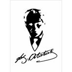 Sticker Usta Mustafa Kemal - Atatürk Imza Sticker Araba 00565 Siyah 12x9 Cm 50 x 38 cm stickerusta93090852-3bc-50x38