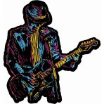 Sticker Usta Müzik - Gitar - Rock - Blues Sticker - 19081 Renkli 8 x 7.5 cm