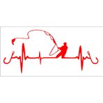Sticker Usta Olta Balık Balıkçı Sticker 00997 Kırmızı 25 x 11,5 cm