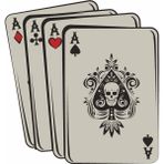 Sticker Usta Poker Kare As Iskanbil Sticker Araba Oto Motosiklet Karavan Etiket 02136 - 15x14 Cm - Renkli