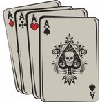 Sticker Usta Poker Kare As Iskanbil Sticker Araba Oto Motosiklet Karavan Etiket 02136 - 25x23 Cm - Renkli