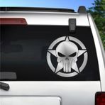 Sticker Usta Punnisher Yıldız Araba Oto Motosiklet Karavan Sticker 00063 Krom 30x30 Cm