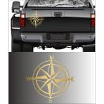 Sticker Usta Pusula 4x4 Offroad Adventure Kamp Araba Oto Karavan Motosiklet Sticker 00080 - 80x80 Cm - Altın