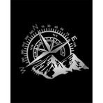 Sticker Usta Pusula Dağ 4x4 Off Road Sticker Araba Oto Motosiklet Karavan Etiket 02112 - 25x19 Cm - Krom