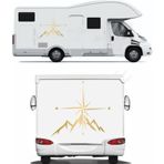 Sticker Usta Pusula Dağ Offroad 4x4 Kamp Karavan 00073 Altın 40x37 Cm