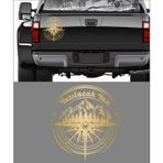 Sticker Usta Pusula Dağ Orman 4x4 Offroad Adventure Araba Karavan Sticker 00081 Altın 30x28 Cm