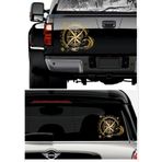 Sticker Usta Pusula Dalga Offroad 4x4 Adventure Kamp 00067 Altın 80x69 Cm