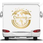 Sticker Usta Pusula Karavan Kamp Offroad Camping Time Q55 Altın 100x100 Cm