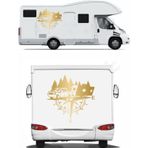 Sticker Usta Pusula Karavan Offroad Kamp Karavan Araba Q54 Altın 60x60 Cm